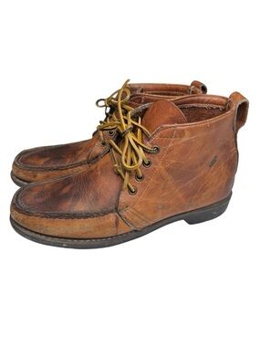 Gokey Sauvage Chukka Boots Mens 11D Brown Leather USA Made Orvis Vintage